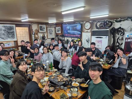 Dinner with the long-grain rice project team.