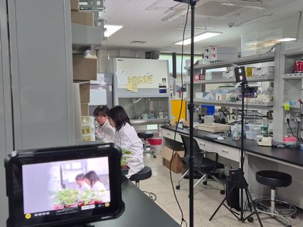 Filming the G-LAMP program promotional video in the lab.